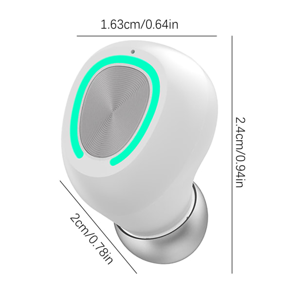 Mini trådlösa hörlurar Bluetooth Headset Universal Sports Single-Ear hörlurar Vit