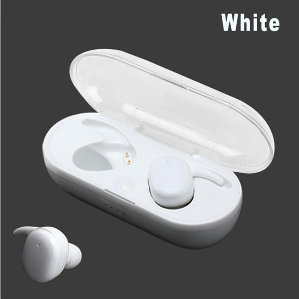 Trådlösa hörlurar 5.0 Bluetooth IPX5 Inbyggd mikrofon i örat med djup bas Hi-Fi-ljud Vit