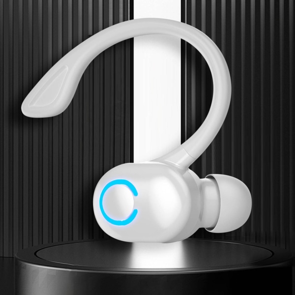 Bluetooth hörlurar Öronmonterade Business Stereo Headset Hands Free Sport Med Mikrofon Vit