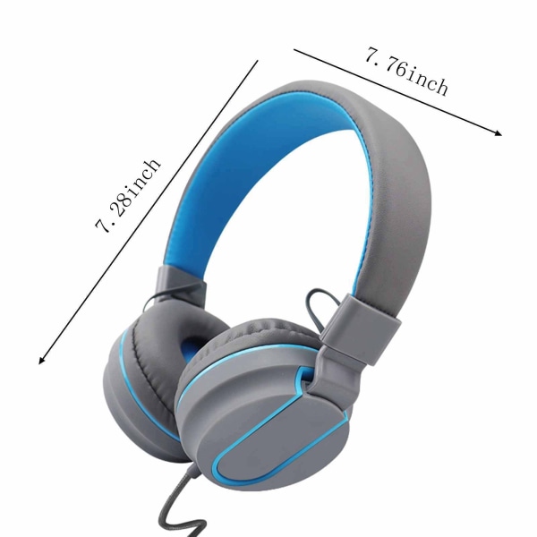 Gaming-hörlurar med trådstyrd brusreducerande Over-Ear-headset med mikrofon Bas Surround Mjuk för dator Himmelsblå