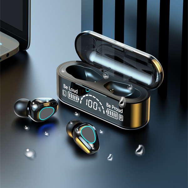 Trådlösa hörlurar Digital Display 5.2 Bluetooth hörlurar Mini In-ear Gaming Hi-Fi Stereo Headset