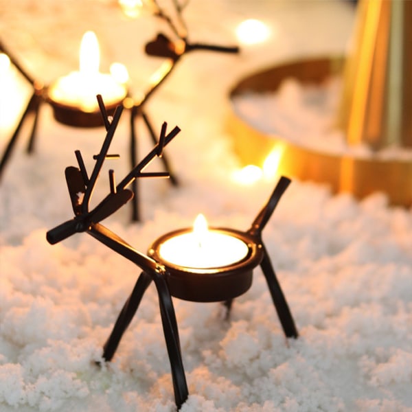 Ljushållare Järn Fawn Ljuskopp Jul Romantisk Candlelight Middagsrekvisita Bord Hem Skrivbord Dekoration Ornament Ljusbehållare