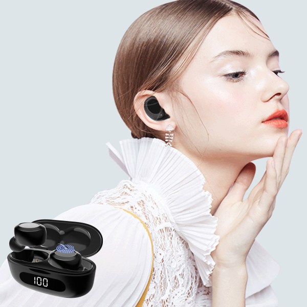 Trådlösa hörlurar 5.1 Bluetooth med mikrofoner Hörlurar Clear Call Stereo hörlurar Trådlöst case LED Power Display In-Ear Headset