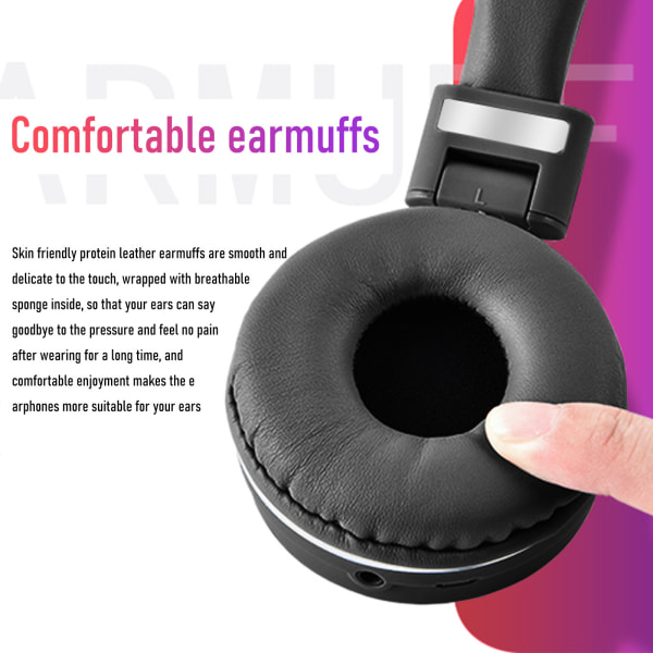 Over-Ear-hörlurar Bluetooth Dual Mode Trådlöst och trådbundet spel Musiknyckelkontroll Vikbart stereomjuka hörselkåpor Headset Svart