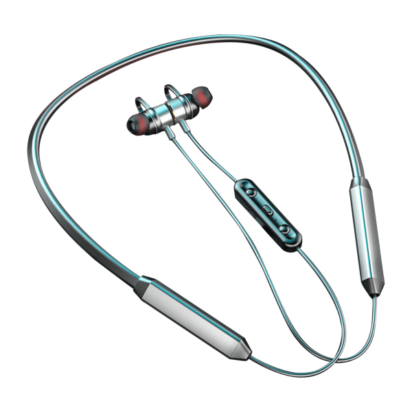Halsmonterade Bluetooth hörlurar In-ear Stereo Sports Magnetic Subwoofer Headset grå
