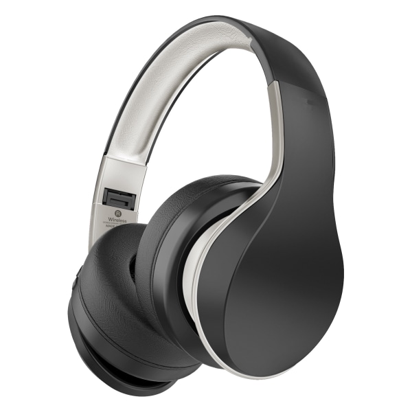 Over-Ear hörlurar Bluetooth hopfällbara trådlösa och trådbundna stereo för mobiltelefon PC Mjuka hörselkåpor Headset Vit