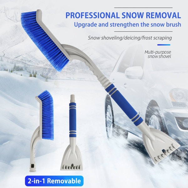 Snöskyffel och snöborste två i ett, vintersnöröjningsverktyg, avfrostning av snöskrapa