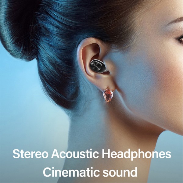 Sports In-ear Earphones 5.0 Bluetooth Single Ear Stereo Mini Headset Rosa