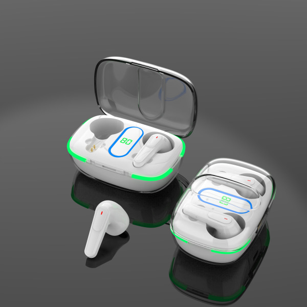 In-ear hörlurar Trådlösa hörlurar 5.3 Bluetooth Digital Display Brusreducerande Headset Vit