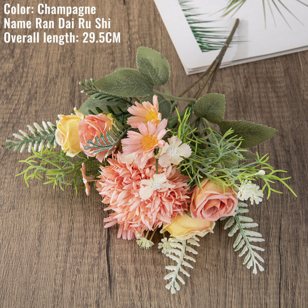 Konstgjorda blommor Centerpieces för bord Hem Vardagsrum Inredning Fake Pampas Gräs Bröllopsarrangemang D