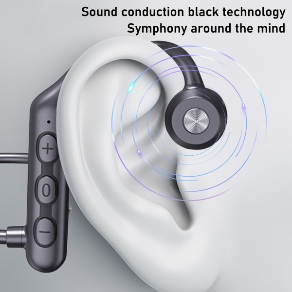 Benledning Trådlösa hörlurar Öppet öra Bluetooth svettsäker med mikrofon  Sport för löpning Cykling Klättring Körning Svart 68f8 | Svart | Fyndiq