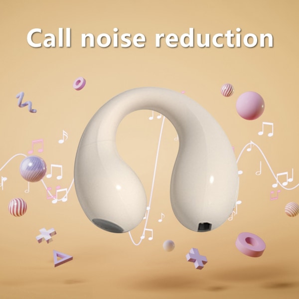 Hörlurar med öppna öron Luftledningshörlurar 5.3 Bluetooth trådlösa hörlurar Öronklämma Dubbla 16,2 mm Drivers Djup bas Beige