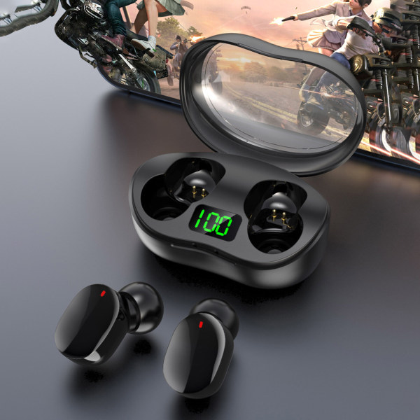 Trådlöst Bluetooth headset Mini In-ear-öronsnäckor med case för digital display
