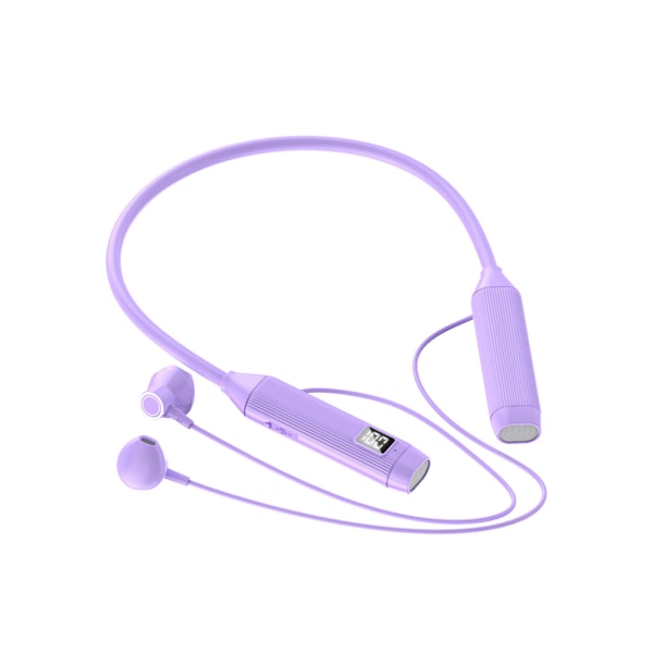 In-ear hörlurar hängande hals Trådlösa Bluetooth multifunktionella sporthörlurar unisex Lila