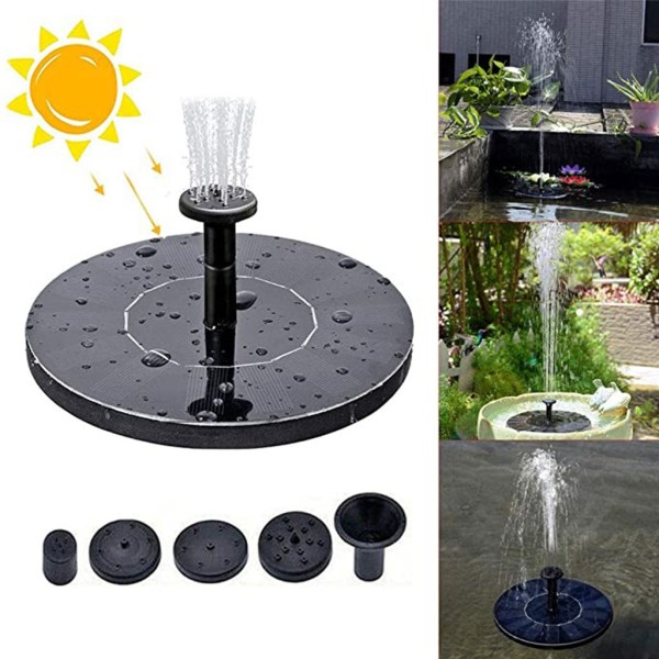 Solar vatten fontän pump Fristående flytande fågelbad för trädgård
