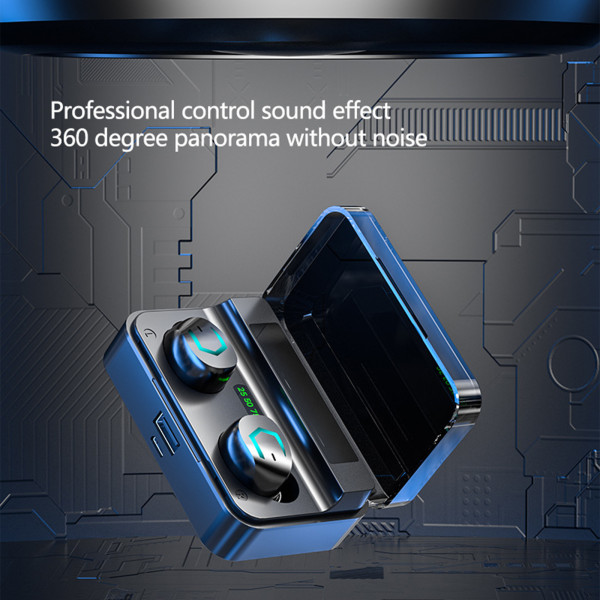 Trådlösa hörlurar In-ear 5.2 Bluetooth Deep Bass LED Display IPX7 för sport och arbete