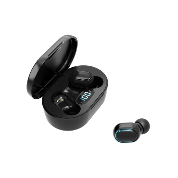 In-Ear-hörlurar Trådlösa Bluetooth hörlurar med case Vattentålig stereo inbyggt mikrofonheadset Svart