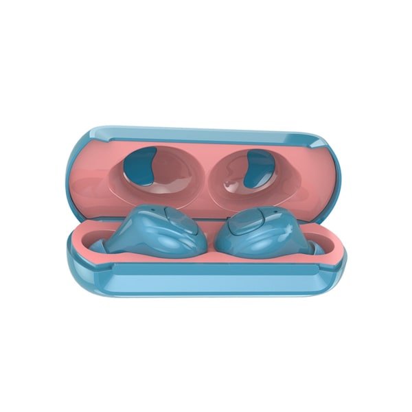 Trådlösa 5.0 Bluetooth hörlurar Bass In-ear Mini Portable Stereo Headset för IOS och Android Blå