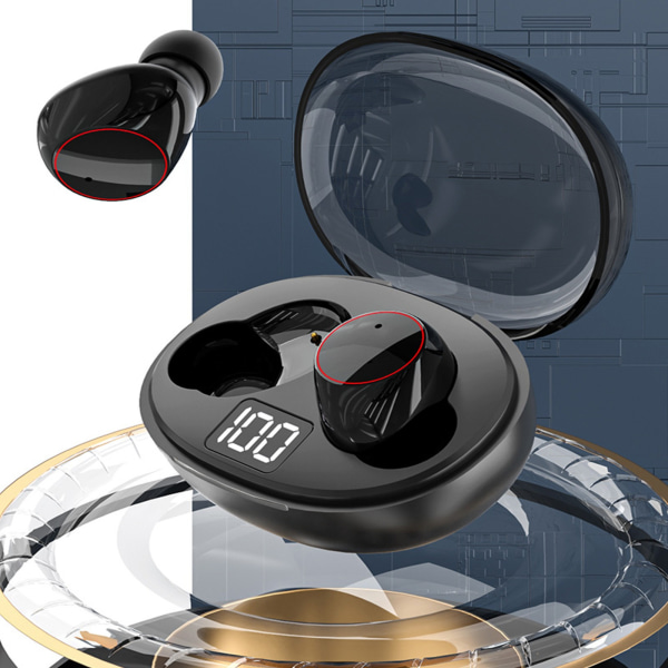 Bluetooth 5.3 trådlösa hörsnäckor med mikrofon Andningsljus Brusreducering Bas Sport Stereo Headset Svart