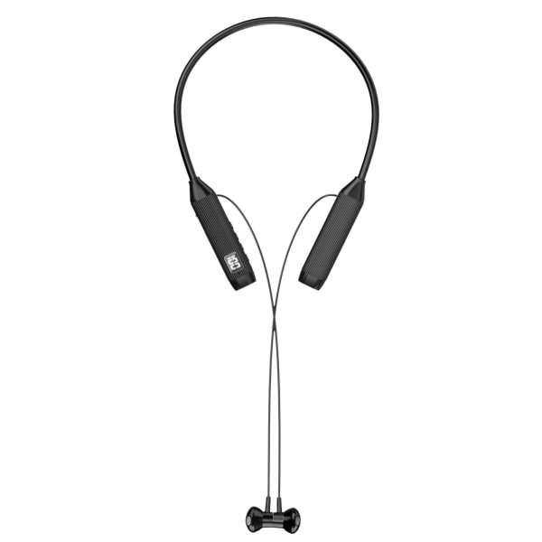 Hängande hals Bluetooth Headset Magnetisk Digital Display Sport Löpning Trådlösa hörlurar Lång batteritid Svart