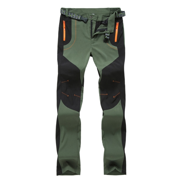 Färgblockerande Outdoor Assault Pants Fleece Thickened Soft Skidbyxor Grön M