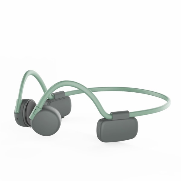Bone Conduction Trådlösa hörlurar Bluetooth Headset IPX5 med Mic Grön
