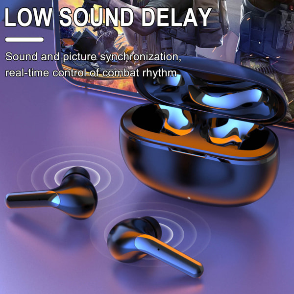 Bluetooth 5.3 Headset Trådlösa hörlurar Mini In-ear Earbuds Stereo hörlurar med case