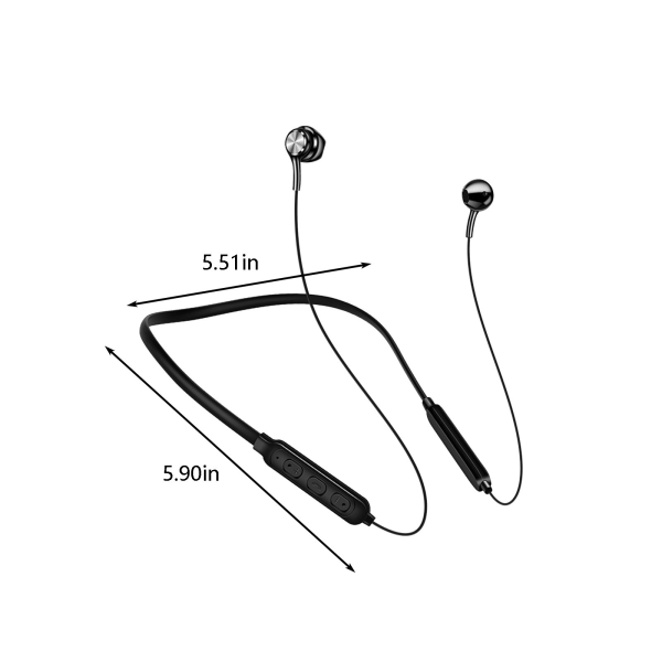 Over-Ear-hörlurar Bluetooth öronsnäcka Magnetisk hals Hängande brusreducerande in-ear-headset Svart