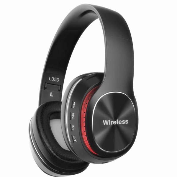 Over-Ear hörlurar Bluetooth 5.0 hopfällbart stereoheadset svart