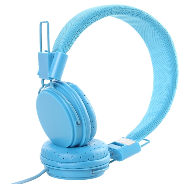 DJ Bass Hörlurar Med Mic 3,5 mm Kabelansluten Over Ear Headset Stereo hopfällbar Blå