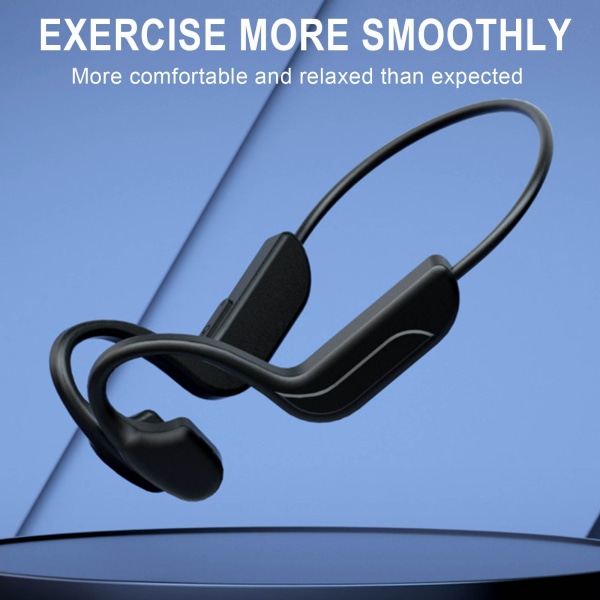 Bluetooth hörlurar Benledning Trådlösa hörlurar Sport Outdoor Stereo hörlurar Headset med mikrofon Svart