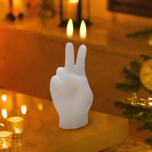 Finger form seger gest ljus Rolig Biye sax Hand aromaterapi ljus Vit