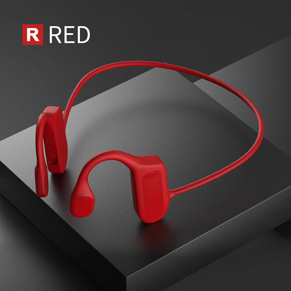 Benledning Trådlösa hörlurar Bluetooth öronhängande sportheadset Röd