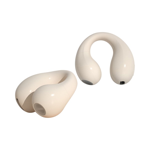Hörlurar med öppna öron Luftledningshörlurar 5.3 Bluetooth trådlösa hörlurar Öronklämma Dubbla 16,2 mm Drivers Djup bas Beige