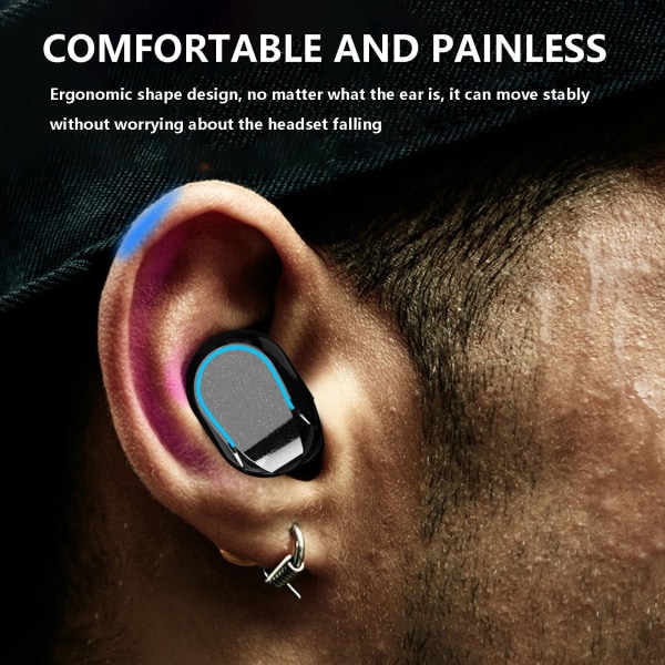 X99 In-Ear Earbuds Wireless Bluetooth 5.1 Mini Earphones Svettsäkra stereo E-sports Headset Svart