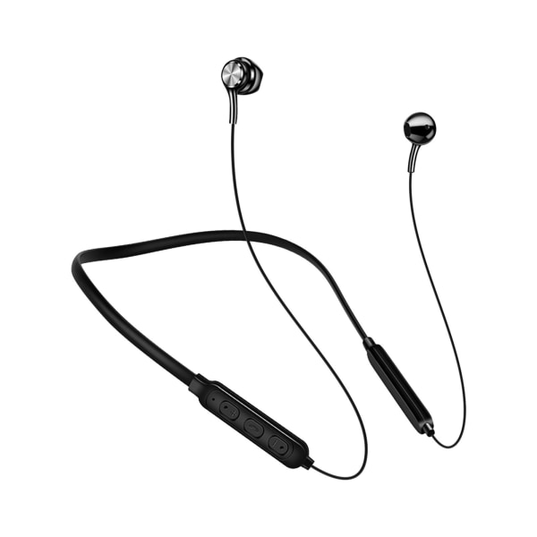 Over-Ear-hörlurar Bluetooth öronsnäcka Magnetisk hals Hängande brusreducerande in-ear-headset Svart