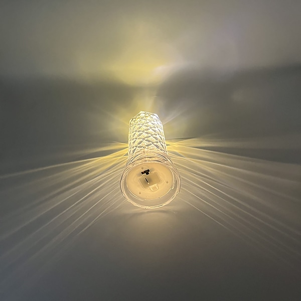 Flamlöst ljus Rosmönster Refraktionsprojektion Atmosfäriskt nattbordsdekoration Imitation Kristalllampa LED Elektroniskt ljus 1