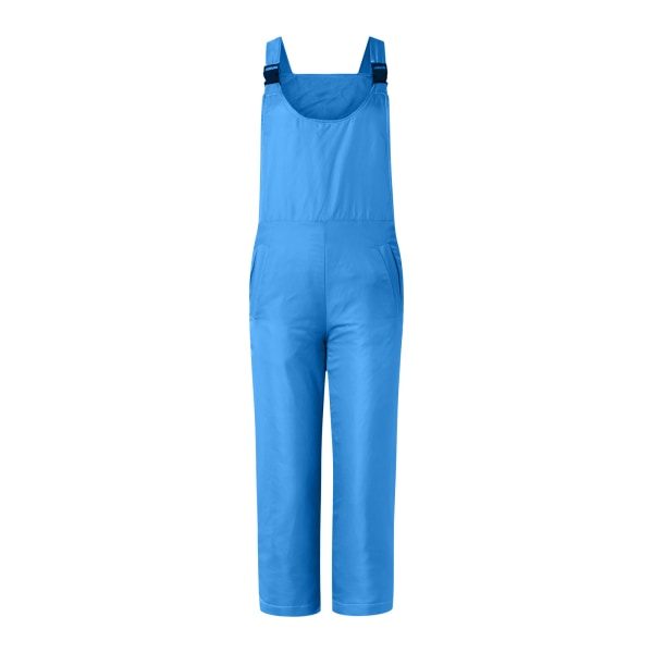 Isolerade overaller för kvinnor Enfärgade hängslen med fickor Byxor Jumpsuit Långbyxor Skidbyxor Blå M