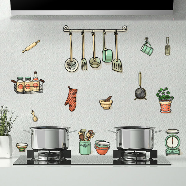 Tapetrumsdesign Bestick Köksredskap Kök Väggdekor Kökslayout Väggdekor som vardagsrumsväggdekoration