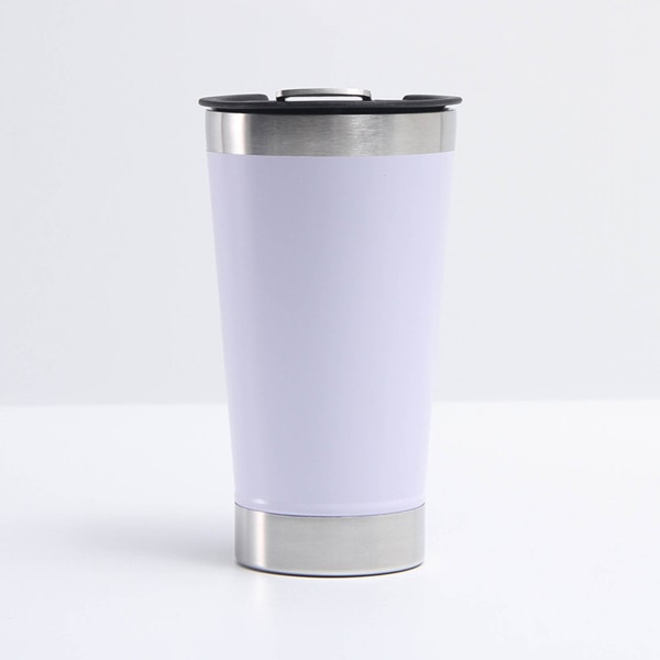 Dubbellager 304 rostfritt stål Bärbar kaffekopp med flasköppnare Isolerad kopp Bil Bärbar kopp Vit Free Size
