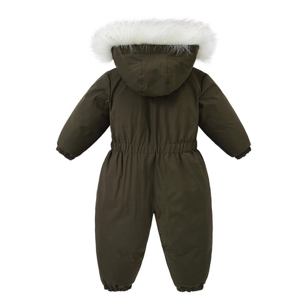 Flickor Pojkar Snöoveraller i ett stycke Skiddräkter Vinteroveraller för baby Army Green 4 år gammal