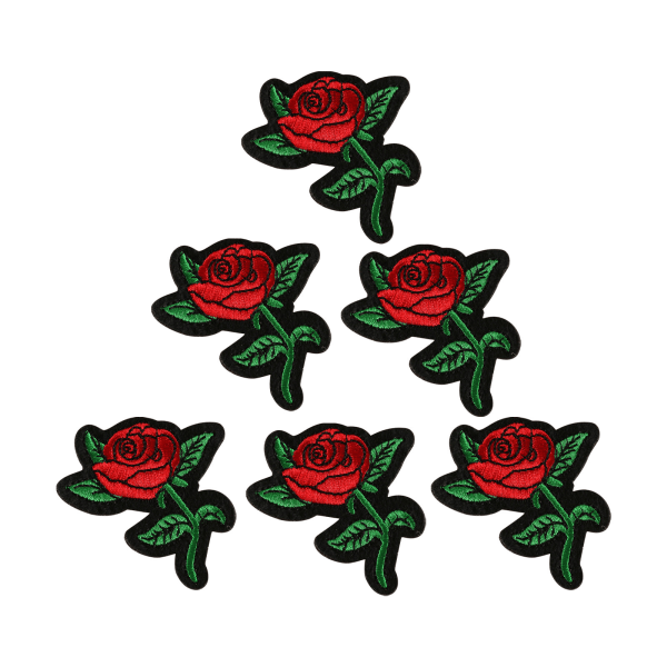 6st Rose Broderi Badge Kläder Tyg Patch Applikation Dekor DIY B