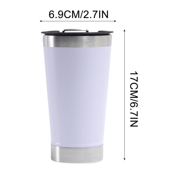 Dubbellager 304 rostfritt stål Bärbar kaffekopp med flasköppnare Isolerad kopp Bil Bärbar kopp Vit Free Size