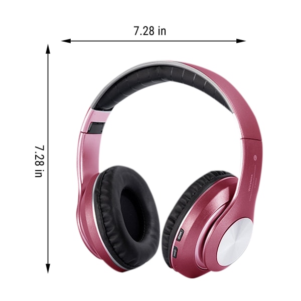 Over-Ear hörlurar Trådlösa Bluetooth Hi-Fi Stereo hopfällbara hörlurar för mobiltelefon PC Mjuka hörselkåpor Headset Röd
