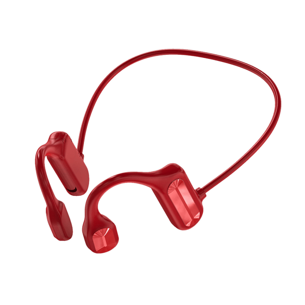 Bone Conduction Trådlösa hörlurar Bluetooth 5.2 Earbuds Outdoor Sport Business Headset Röd