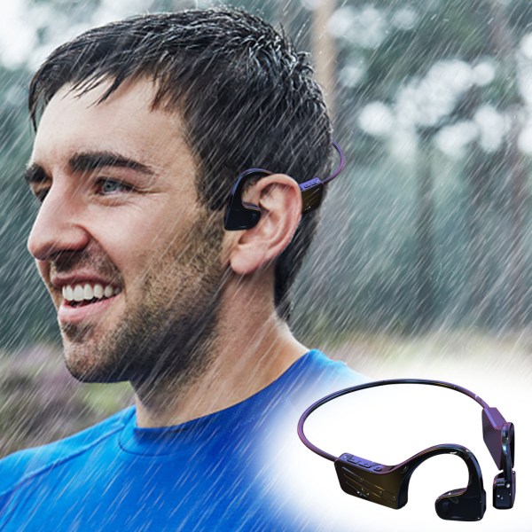 Trådlösa hörlurar Öronmonterade Sport Bluetooth Headset Card Mp3