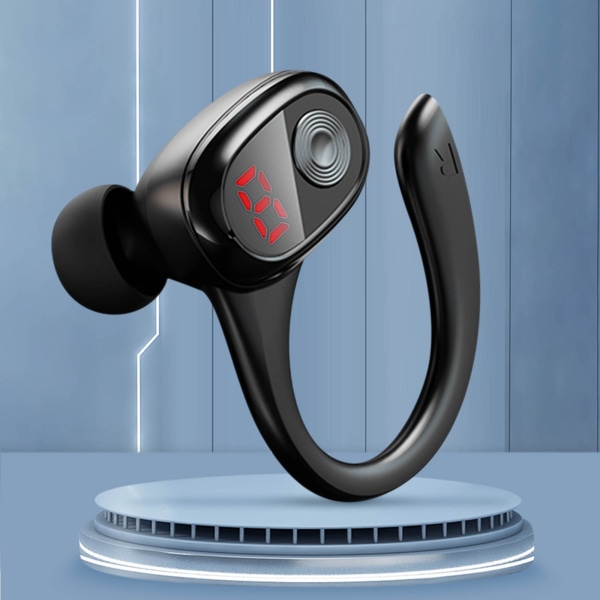 Bluetooth Headset Öronmonterade Business Stereo Hands Free Sport Hörlurar Med Mikrofon Svart