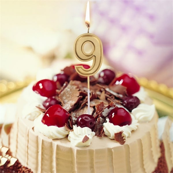 Guld nummer födelsedag siffror ljus nummer tårt dekoration för vuxna/barn fest J