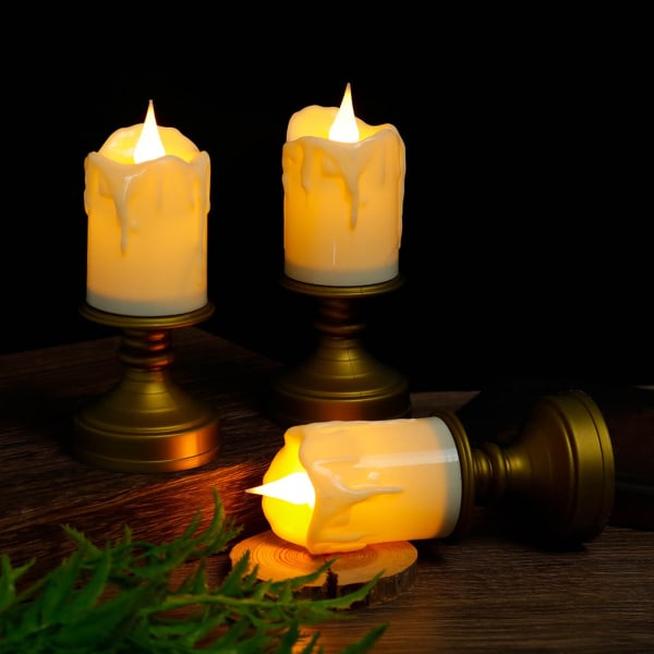 Bröllopsdekorationer Utomhus LED-ljus Flamlösa votivljus Bordsskiva värmeljus Rumsdekoration