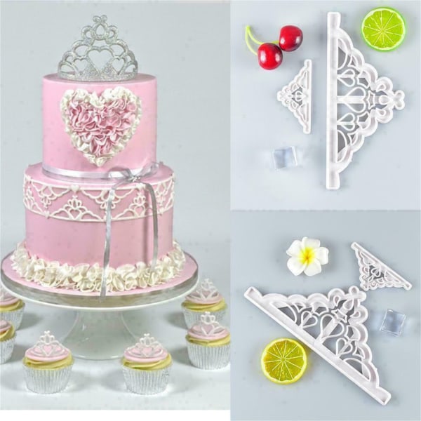 2st Crown Plast Fondant Cutter Cake Cupcake Verktyg Dekorera